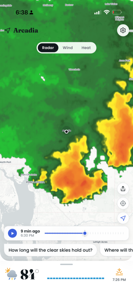 Active storms, with the radar taking the lead