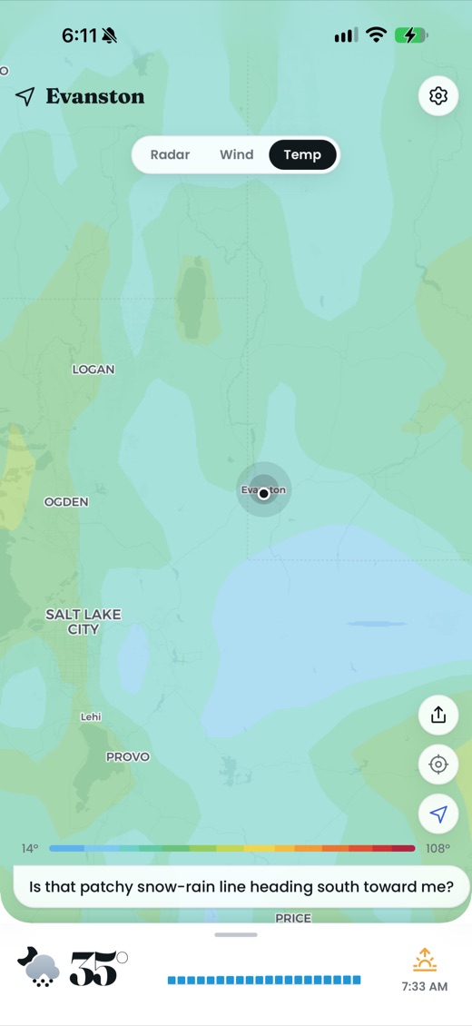 Temperature map layer