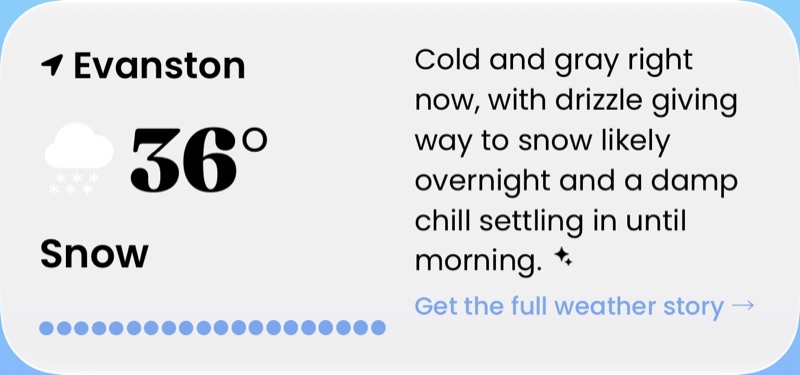 Medium home screen widget with Sky's daily brief